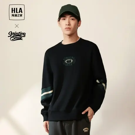 HLA/海澜之家SPRINTING SMILE系列卫衣2023秋季新字母刺绣长袖男图片