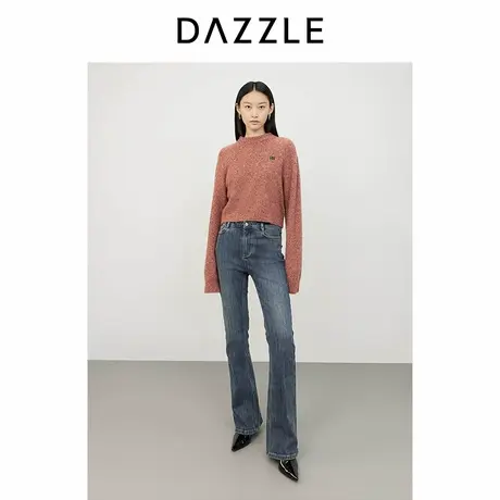 DAZZLE地素 裤子2024冬季新款牛仔喇叭裤商品大图
