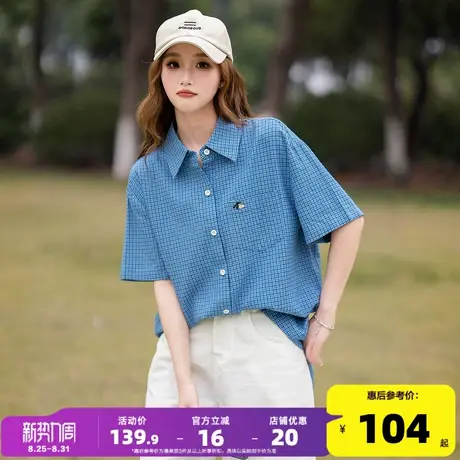 唐狮2025夏季女短袖衬衫薄款夏日ootd穿搭气质韩系ins风宽松上衣商品大图