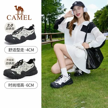 骆驼丑萌鞋女鞋2025秋季新款运动鞋双层底增高户外登山徒步鞋商品大图