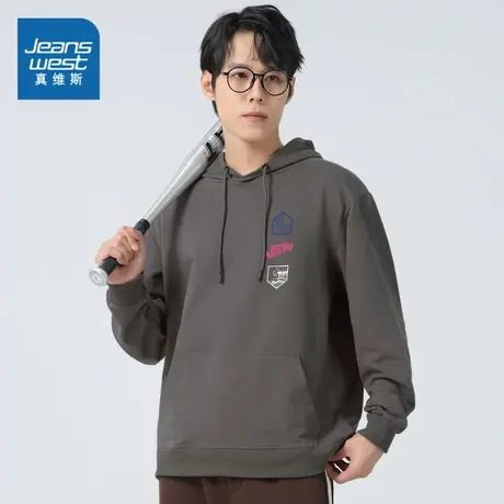 LE真维斯男装男连帽长袖时尚学生卫衣2025春季新款衣服男款上衣商品大图