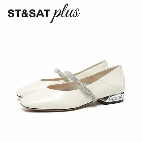 星期六2026春新款法式小皮鞋小香风粗跟玛丽珍女鞋单鞋SSE1111049商品大图