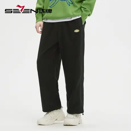 柒牌旗下清仓潮牌SVNMDN休闲裤男秋冬时尚百搭松紧腰抽绳直筒卫裤图片