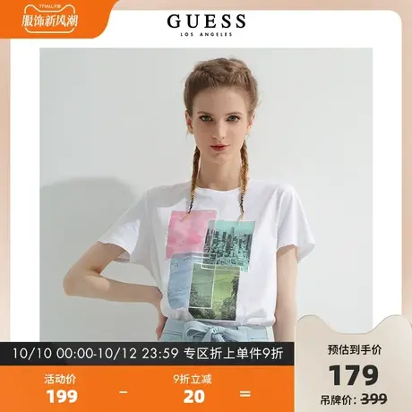 GUESS 女士潮流印花圆领T恤-W2GI47K9RM1图片