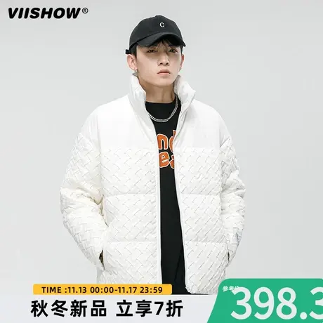 VIISHOW美式立领羽绒服男款2023冬装潮流加厚保暖立领面包服外套图片