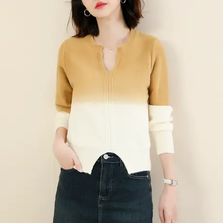 【11月16日8折上新】气质百搭慵懒感渐变毛衣宽松软糯加厚上衣女图片