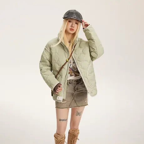 美式复古轻薄羽绒服女冬季2023新款葫芦格潮牌宽松设计感保暖外套图片