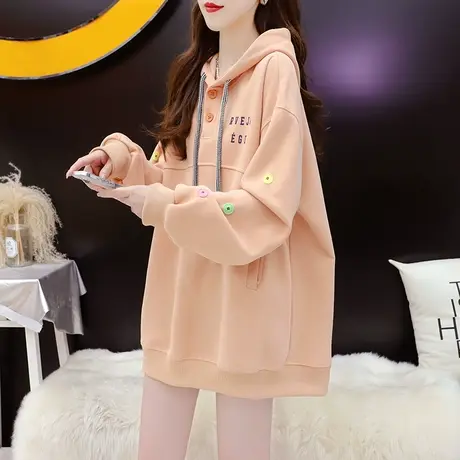宽松设计感连帽卫衣外套女2023新款秋冬洋气网红chic复古港风上衣商品大图
