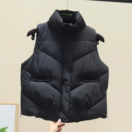 2023秋冬新款羽绒棉马甲女短款学生韩版宽松坎肩棉袄背心马夹外套商品大图