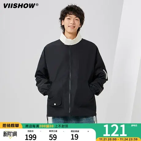 VIISHOW冲锋夹克外套男秋季痞帅工装夹克春秋款男户外防风衣服商品大图
