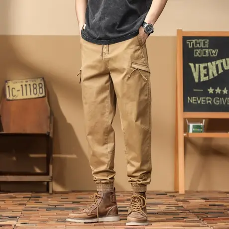 休闲宽松韩版潮流休闲裤潮流百搭男士工装裤大码运动直筒束脚裤图片