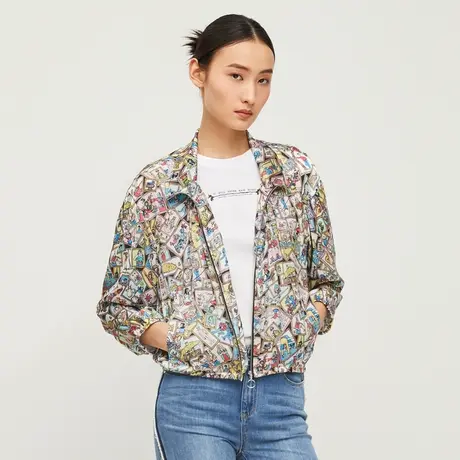 LANCY/俪雅朗姿女装新款夏长袖短款印花外套夹克女商场同款奥莱图片