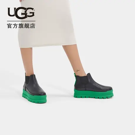 UGG秋冬女士靴子撞色休闲舒适潮流圆头厚底时尚短靴裸靴 1130490图片