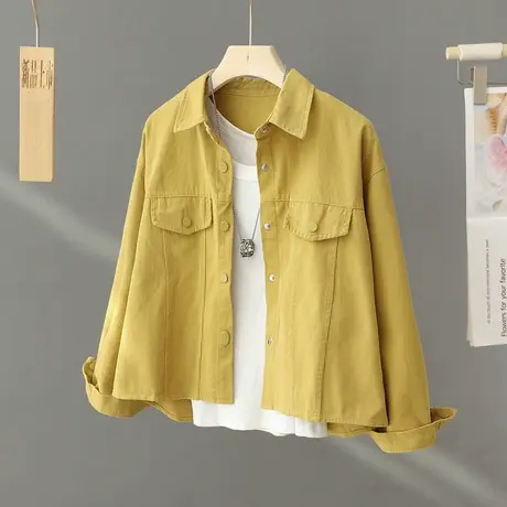 复古休闲短款外套女小个子穿搭春秋季2024新款设计感小众夹克上衣图片