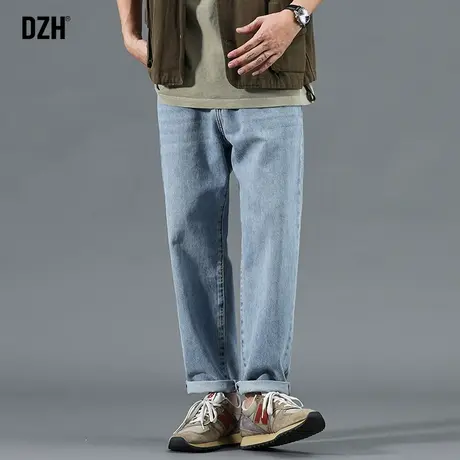 男士大码哈伦牛仔裤男春季2024新款直筒裤美式复古裤子休闲裤长裤商品大图