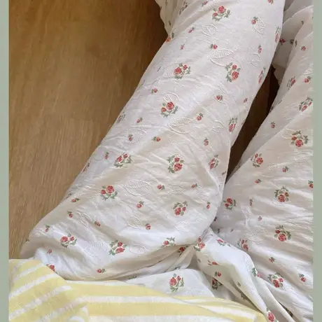 荔枝玫瑰家居裤自制睡裤韩系长裤空调裤图片