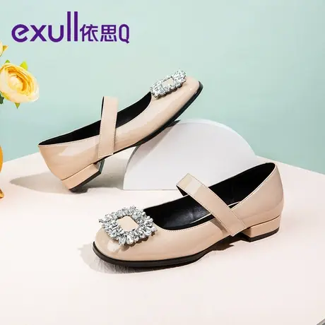 exull/依思Q2024年春秋季时尚浅口方钻女单鞋韩版新潮玛丽珍女鞋商品大图