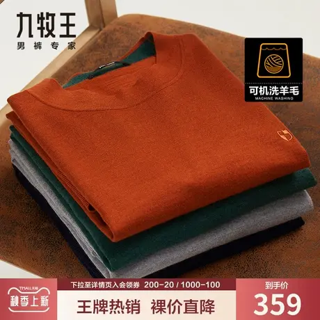 【可机洗100%羊毛】九牧王男装毛衣秋季中青年舒适保暖亲肤针织衫图片