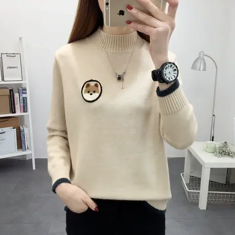 半高领内搭针织打底衫加厚毛衣女宽松外穿长袖秋冬时尚洋气上衣潮商品大图