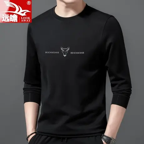 2023潮男春季新款套头卫衣潮流时尚印花春秋长袖T恤舒适帅气百搭图片