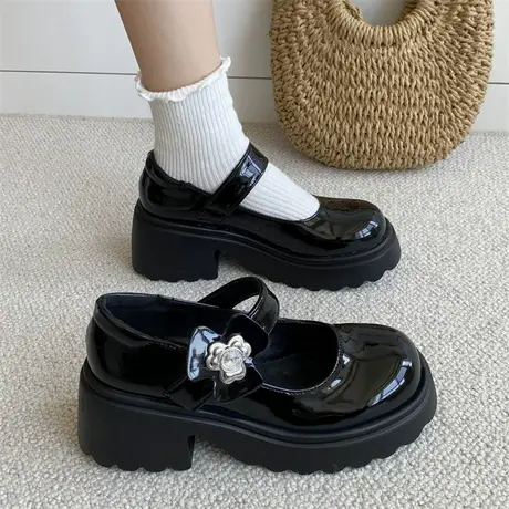 法式复古玛丽珍鞋女2023年新款春夏季学院jk单鞋配裙子厚底小皮鞋商品大图