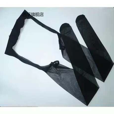 侧面吊带镂空丝袜超薄免脱性感情趣光腿神器连裤袜女夏四面开档袜商品大图