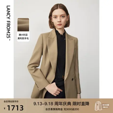 朗姿羊毛高级感职业西装外套通勤工作气质西服上衣2023年冬季新款图片
