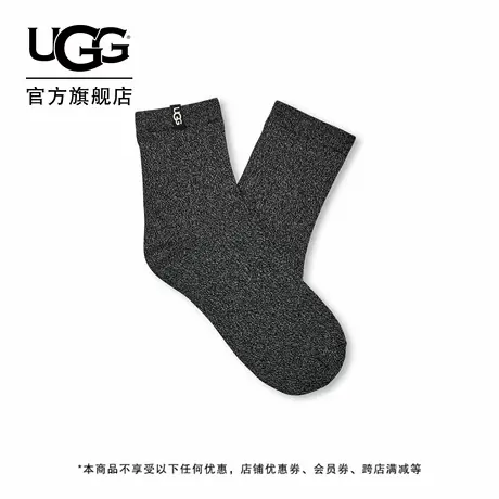 UGG秋季新款女士舒适时尚潮流纯色微闪款网纱后跟袜短袜 1171624商品大图