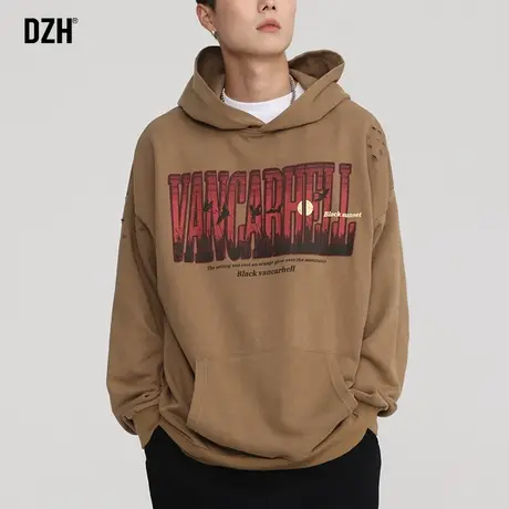 男士重磅卫衣男连帽潮牌宽松男装2023新款长袖上衣秋季情侣装外套商品大图