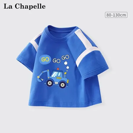 拉夏贝尔宝宝短袖t恤2025新款男童运动半袖中小童汽车夏装打底衫商品大图