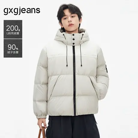gxg.jeans男装2024年冬季新款连帽短款羽绒服J24XD254084商品大图