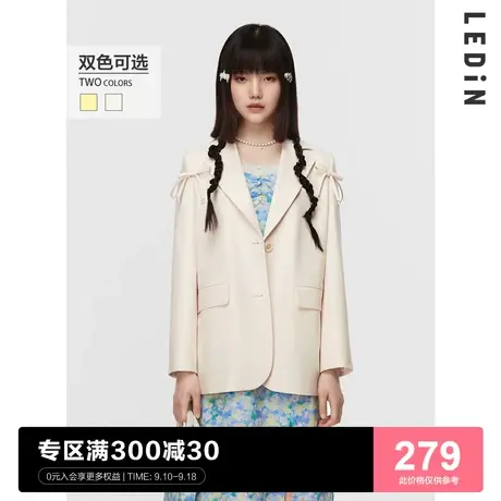 【商场同款】乐町油画蝴蝶结西装2023春季新款西装外套C1BAC1201图片