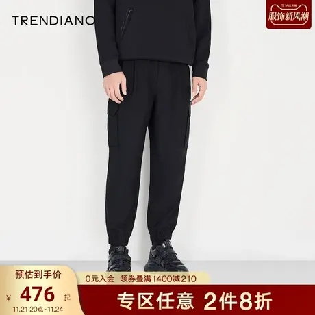 TRENDIANO官方男装冬季新款休闲束脚长裤男裤子商品大图