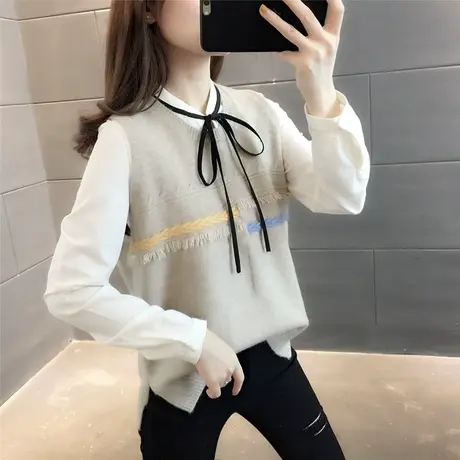 2023年新款春秋针织衫马夹百搭背心宽松毛衣女装外搭学生外穿叠穿图片