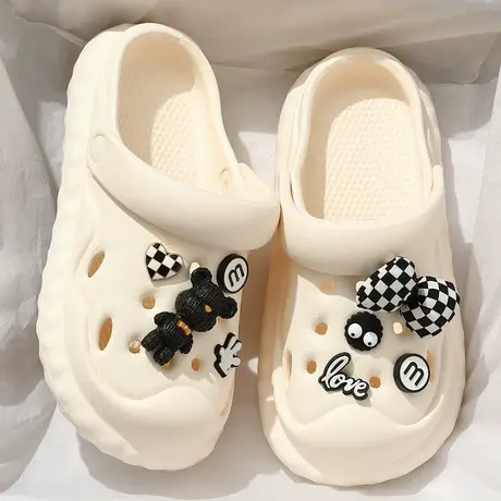 厚底洞洞鞋女款夏天外穿2023新款网红防滑沙滩包头半拖鞋女士夏季图片