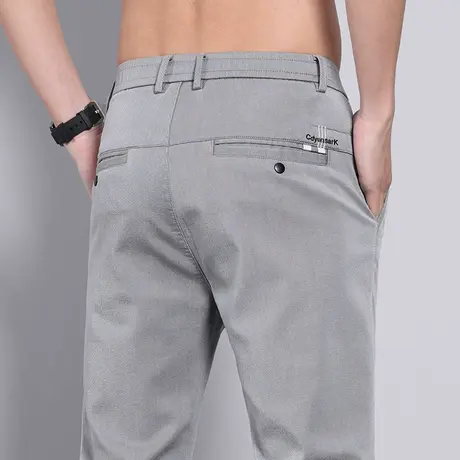 休闲裤男士夏季薄款冰丝西裤男装中年爸爸夏天职业西装男裤子男款商品大图