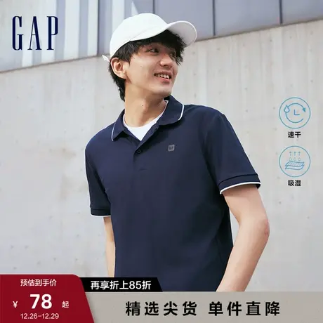 Gap男女装夏季款LOGO速干吸湿POLO衫671975时尚舒适休闲通勤短袖商品大图