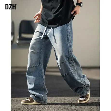 男士直筒牛仔裤男春季美式裤子宽松bf慵懒风休闲裤男款长裤拖地裤商品大图