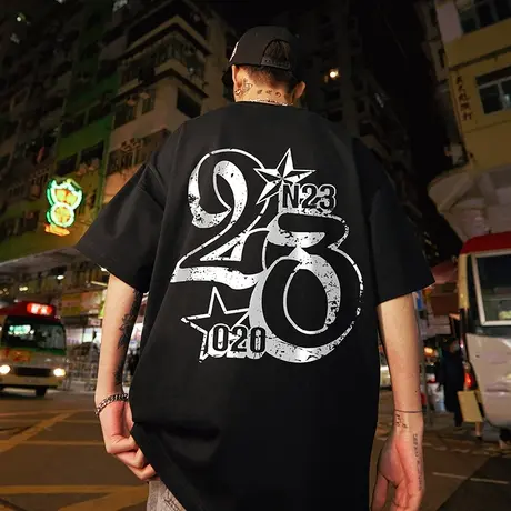 美式街头复古t恤男美潮嘻哈大码宽松滑板短袖潮牌情侣半袖夏季潮图片