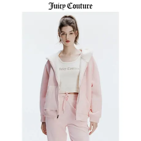 Juicy Couture橘滋外套女冬季新款双面穿仿羊羔毛厚款天鹅绒夹克商品大图