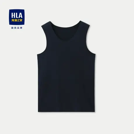 HLA/海澜之家石墨烯针织背心2023秋季新款舒适保暖圆领无痕马甲男图片