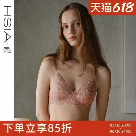 【小波纹】遐内衣女法式三角固定杯细肩带防凸点小胸无钢圈文胸图片
