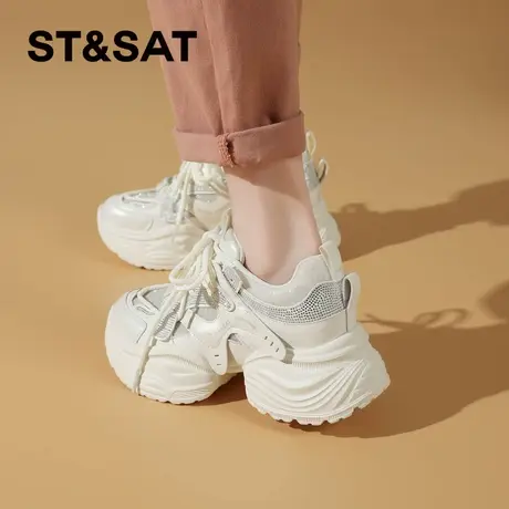 星期六厚底老爹鞋女2025春季新款百搭增高休闲运动鞋透气网面单鞋商品大图