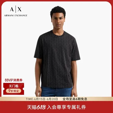 ARMANI EXCHANGE/阿玛尼全棉宽松圆领满印短袖T恤2025夏季新款男图片