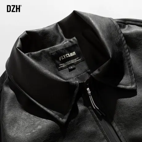 男士皮衣外套男高级感成熟稳重男装2023新款春装美式夹克秋季衣服商品大图