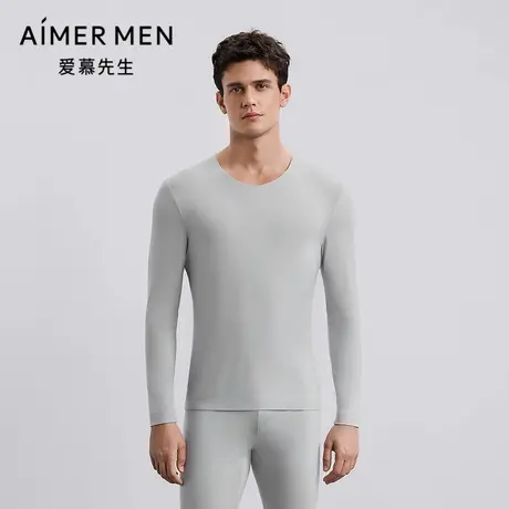 爱慕先生25秋冬奶皮轻暖系列男士保暖V领长袖上衣NS72M391图片