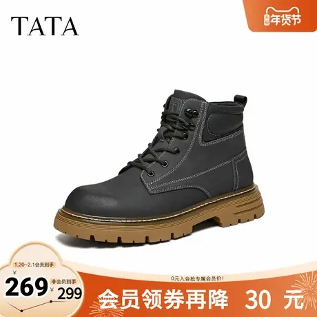 TATA他她靴子男2025冬季时装靴时尚简约百搭工装靴新款VPK02DD5图片