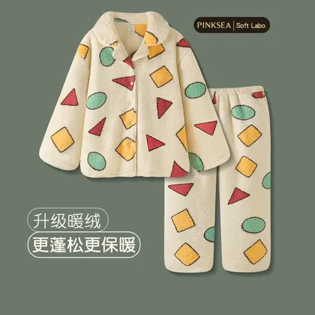 情侣睡衣冬季女款加厚珊瑚绒保暖长袖套装新款男女士秋冬家居服套商品大图