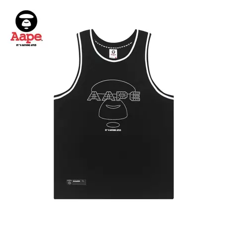 Aape男装春夏胶质字母猿颜刺绣提花运动无袖背心0747XXG商品大图
