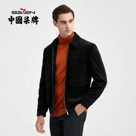 【灯芯绒】柒牌男装棉服时尚休闲工装风长袖青年翻领冬装棉衣外套图片